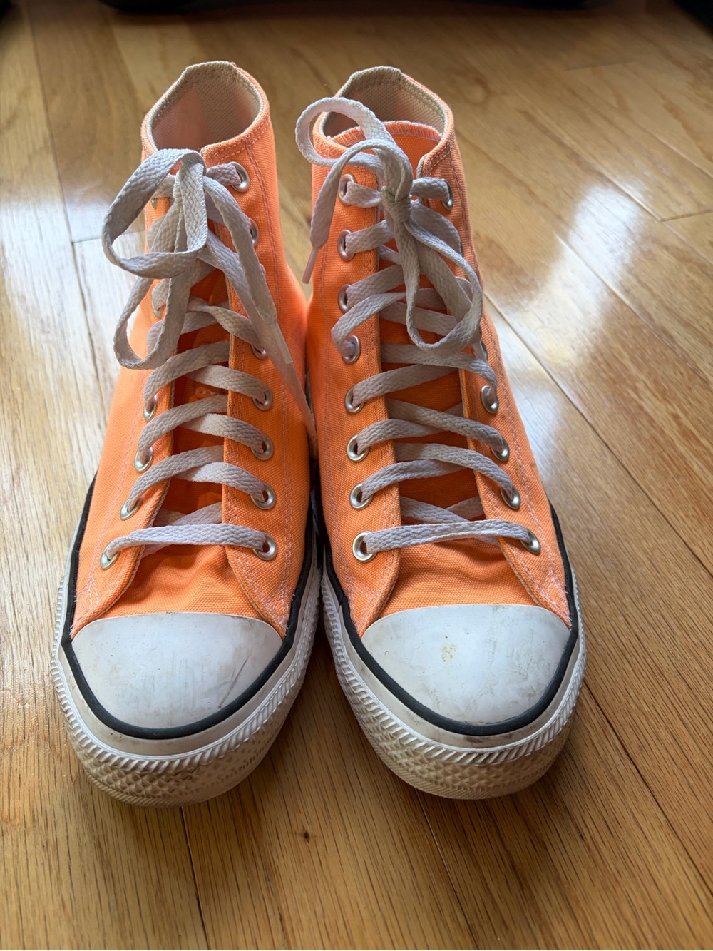 Converse Orange Canvas High-Top Sneakers US9